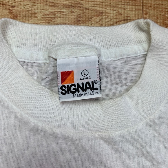 Vintage Indiana Basketball Shirt Mens L White Signal Tee Single Stitch Rare IU - Picture 3 of 9